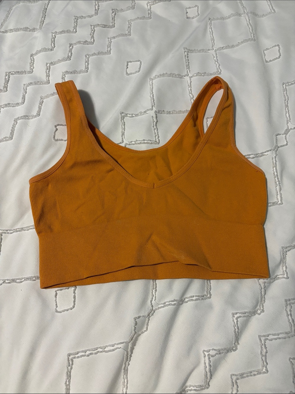 Ribbed Tank Crop Top - Burnt Orange